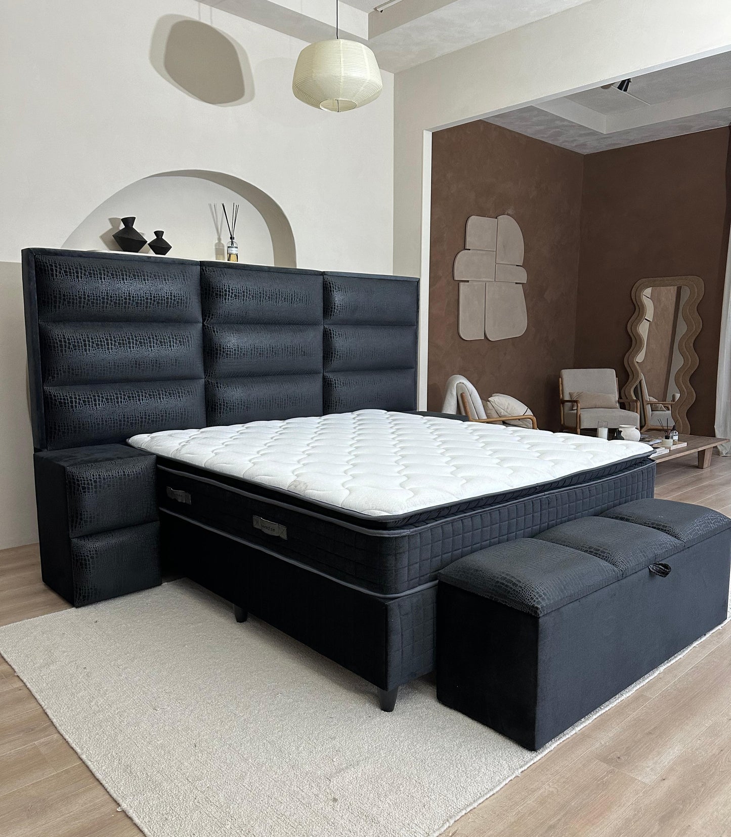 Marbella Croco Velvet Zwart