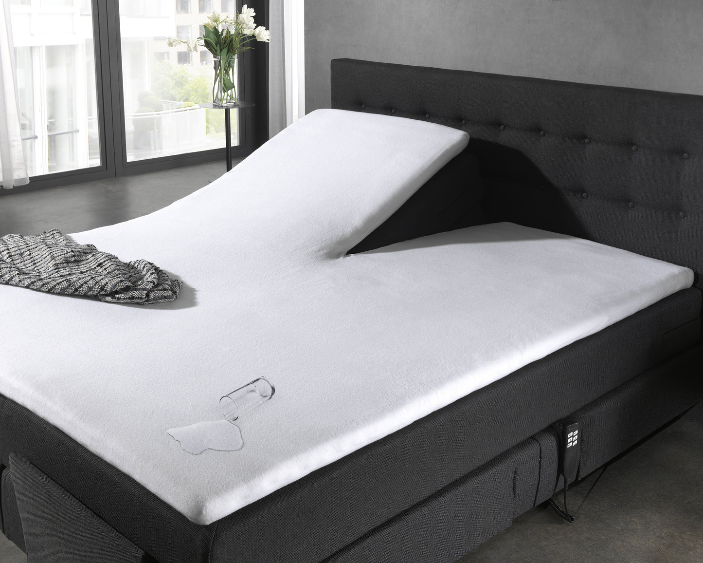 Dreamhouse Waterdichte molton matrasbeschermer/Incontinentie Splittopper Hoeslaken