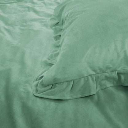 Sleeptime Velvet Ruffles Granite Green