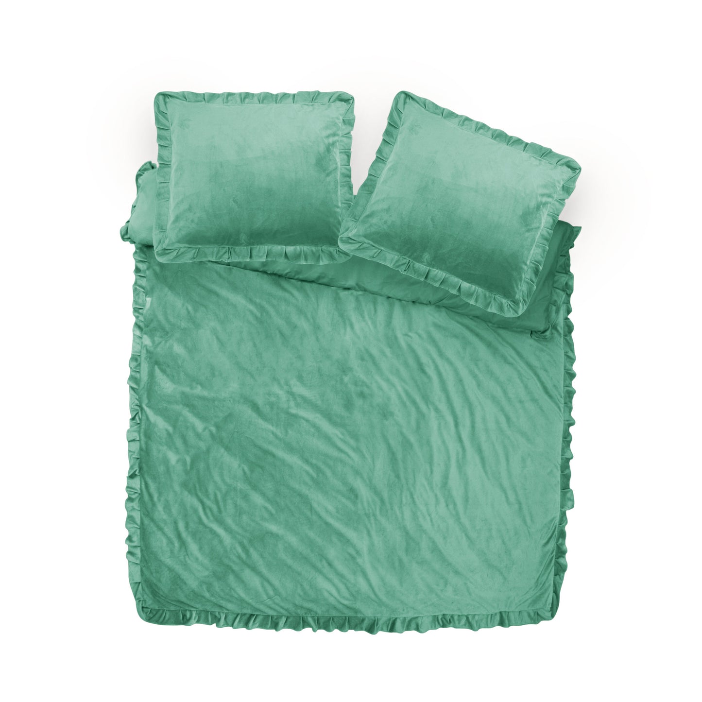 Sleeptime Velvet Ruffles Granite Green