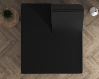 Dreamhouse Dubbel Jersey 220 gr. Splittopper Hoeslaken Zwart