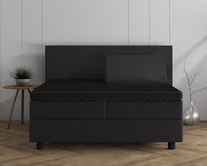 Dreamhouse Dubbel Jersey 220 gr. Splittopper Hoeslaken Zwart