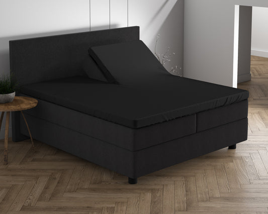 Dreamhouse Dubbel Jersey 220 gr. Splittopper Hoeslaken Zwart