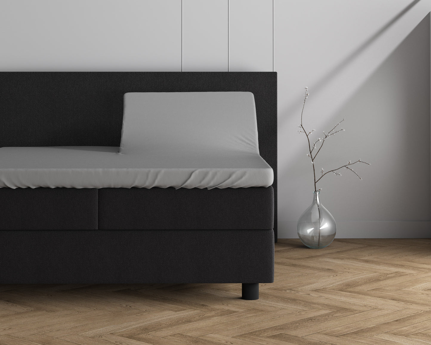 Dreamhouse Dubbel Jersey 220 gr. Splittopper hoeslaken Grijs