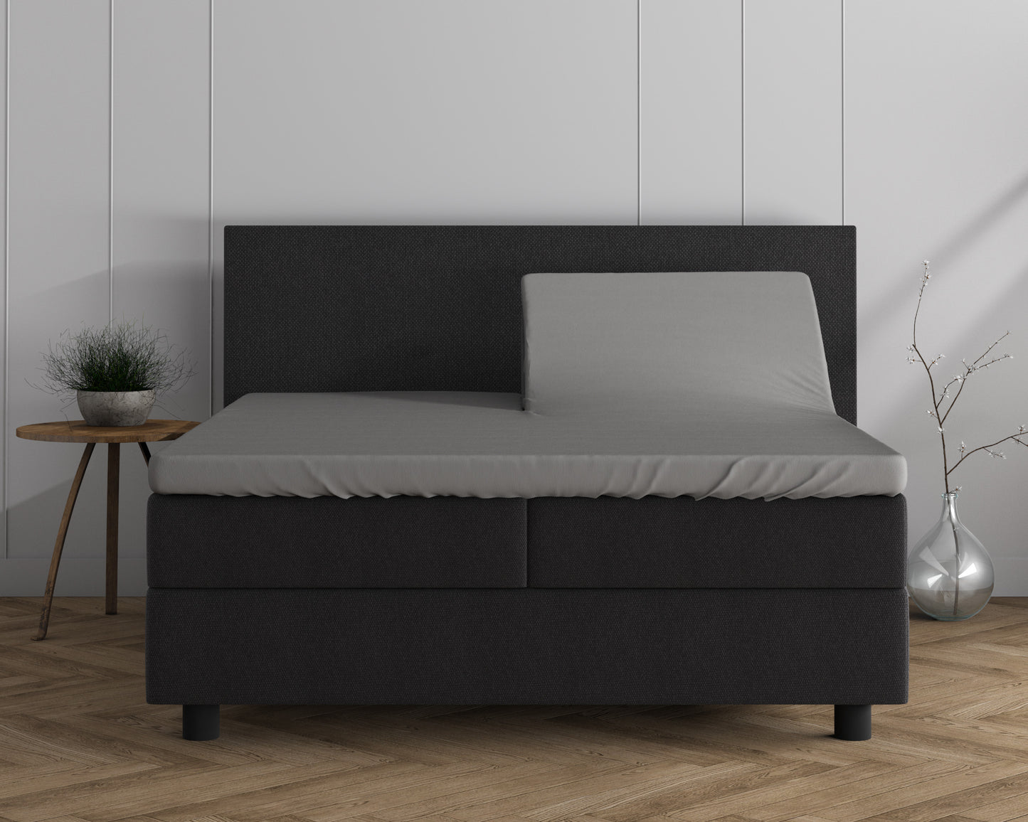 Dreamhouse Dubbel Jersey 220 gr. Splittopper hoeslaken Grijs