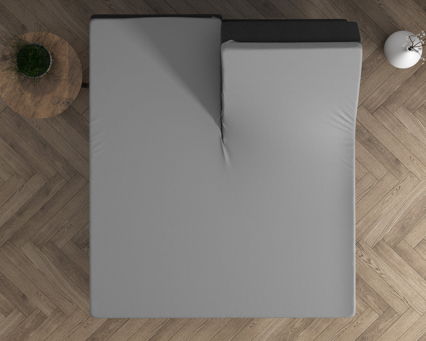 Dreamhouse Dubbel Jersey 220 gr. Splittopper hoeslaken Grijs