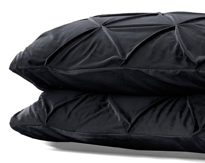 Sleeptime Velvet Pintuck 2pack kussenslopen Zwart