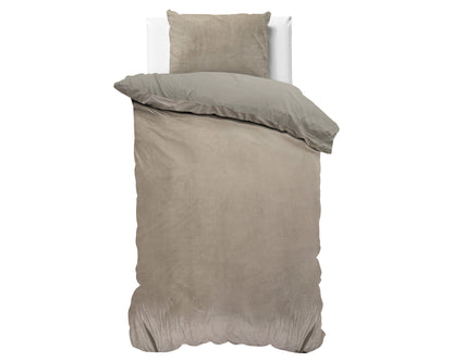 Sleeptime Velvet Uni Dekbedovertrek Taupe/