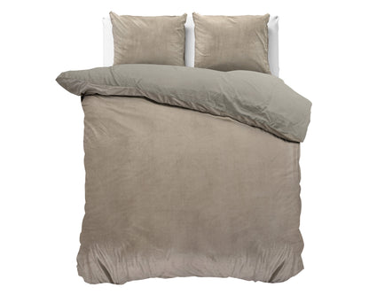 Sleeptime Velvet Uni Dekbedovertrek Taupe/