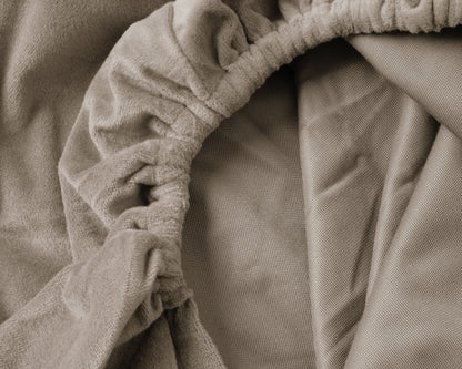 Sleeptime Velvet hoeslaken Taupe/Grijs