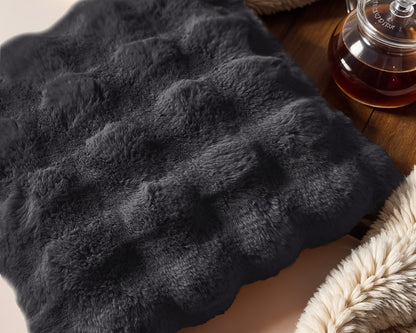 Primaviera Deluxe Pom Rabbit Fur sierkussen Antraciet