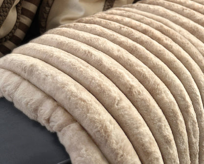 Primaviera Deluxe Rib Rabbit Fur plaid Zand