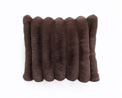 Primaviera Deluxe Rib Rabbit Fur Sierkussen Taupe/Grijs