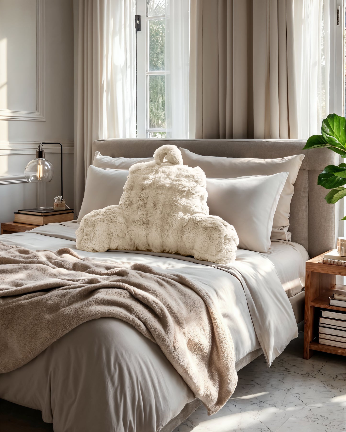 Primaviera Deluxe Bedrest Pompom Beige