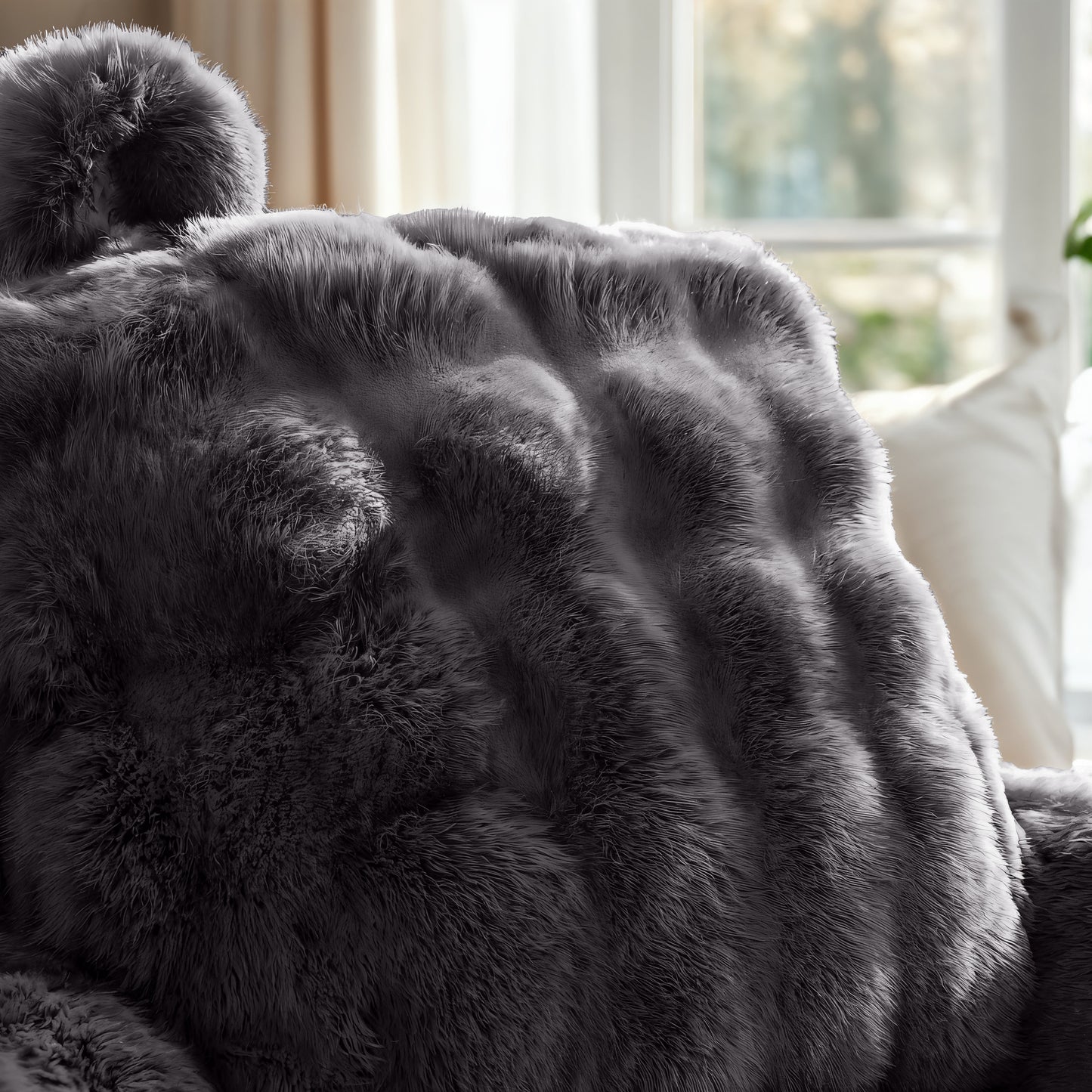 Primaviera Deluxe Bedrest Pompom Antraciet