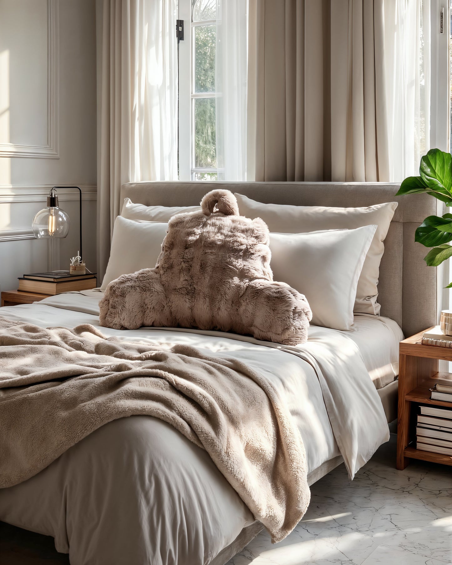 Primaviera Deluxe Bedrest Pompom Taupe